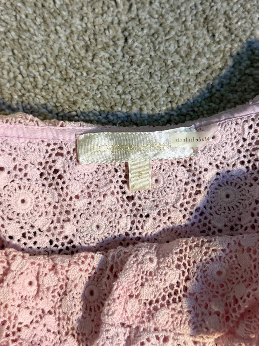 LoveShackFancy Pink Lace Ruffle Crop Top - Picture 5 of 10